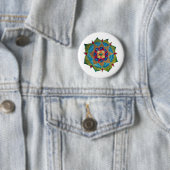 5 Cm Badge Rond Mandala Fleur (En situation)