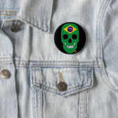 5 Cm HANDSKULL Brésil Badge rond noir B2 (En situation)