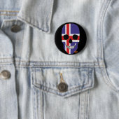 5 Cm HANDSKULL Islande Badge rond noir B2 (En situation)