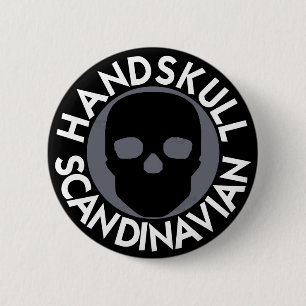 5 Cm HANDSKULL LIV Sinker Badge rond noir P3