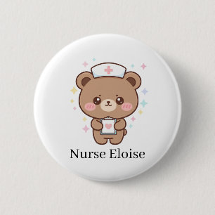 5 Cm Mascotte médicale mignonne Badge rond avec nom