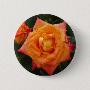 5 Cm Photo de badge rond de fleur de rose orange