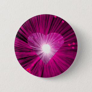 5 Cm Pink Heart bouton rond badge