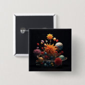 5 Cm Système solaire Badge Carré 15cm (Devant & derrière)