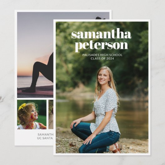 5 Collage photo 2024 Faire-part de graduation (Devant / Derrière)