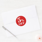 5% de réduction Autocollant rond classique à fond (Enveloppe)