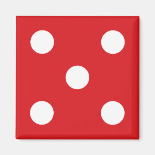 5 Dés Rouges Aimant