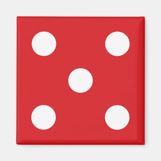 5 Dés Rouges Aimant (Devant)