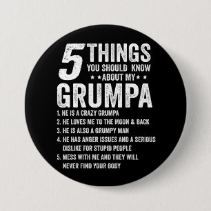 5 dingen die je moet weten over mijn Grumpa-cadeau Ronde Button 7,6 Cm