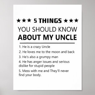 5 dingen die je moet weten over mijn oom-grappige poster