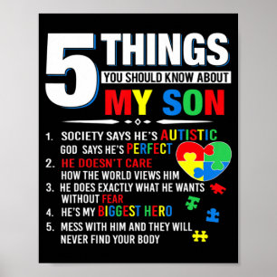 5 dingen die je moet weten over mijn Son Autism Poster