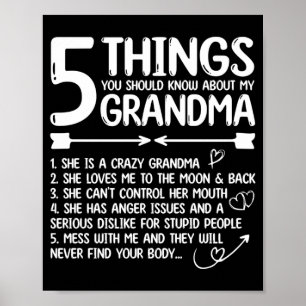 5 dingen die je moet weten over oma Funny oma Poster
