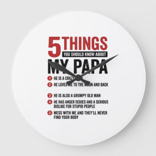 5 dingen over mijn papa grappig vintage shirt ontw grote klok