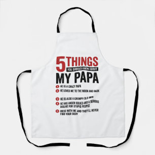 5 dingen over mijn papa grappig vintage shirt ontw schort