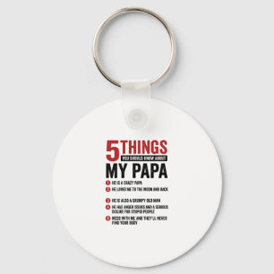 5 dingen over mijn papa grappig vintage shirt ontw sleutelhanger