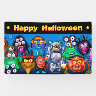 5' door 3' vinyl Halloween banner met monsters.