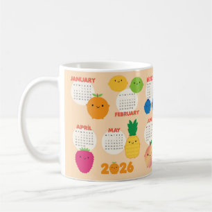 5 Een Dag Kawaii Fruit 2026 Kalender Koffiemok