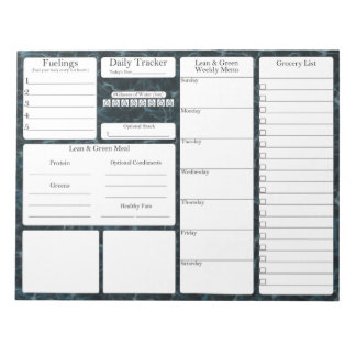5 en 1 | Menu Planner | Lijst van kruidenierswaren Notitieblok