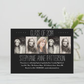5 faire-part chic moderne |Black d'obtention du (Debout devant)