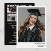 5 Faire-part de remise des diplômes noir et blanc  (Devant / Derrière)