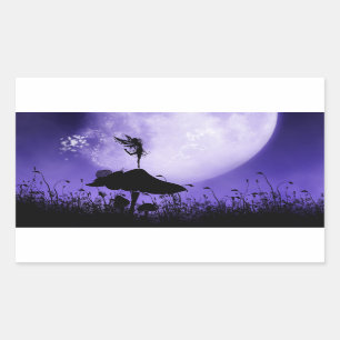 5 Fairy Silhouette 2 Rechthoekige Sticker