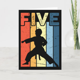 5 Five Karate Liefhebber 5e Verjaardag 5 Jaar Oude Kaart