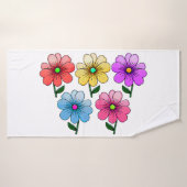 5 Fleurs de couleur (Serviette de bain)