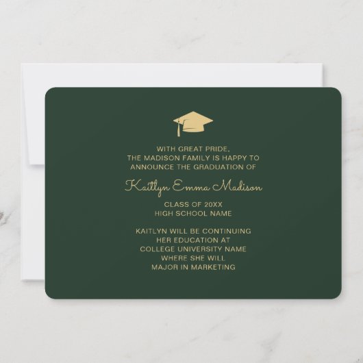 5 Foto Afstudeerder Collage Modern Script Green en Aankondiging (Achterkant)