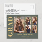 5 Foto Afstudeerder Collage Moderne Script Sage en Briefkaart (Voorkant / Achterkant)