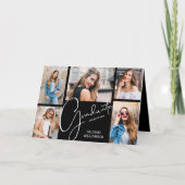 5 foto Afstuderen collage gevouwen zwart Aankondiging (Voorkant)