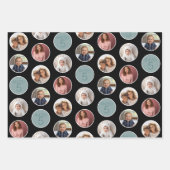 5 Foto Circle Border Collage - Zwart Wit Inpakpapier Vel (Voorkant)