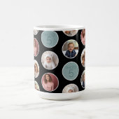 5 Foto Circle Border Collage - Zwart Wit Koffiemok (Center)