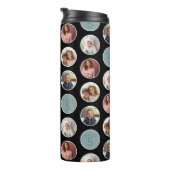 5 Foto Circle Border Collage - Zwart Wit Thermosbeker (Geroteerd rechts)