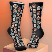 5 Foto Cirkel Rand Collage - Zwart Wit Sokken