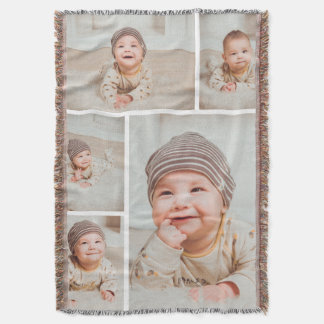 5 Foto Collage Aangepast Gepersonaliseerd Deken