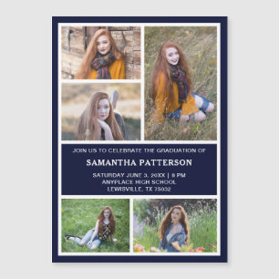 5 Foto Collage Afstuderen nodigt magnetische Kaart