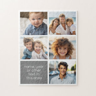 5 Foto Collage Grijs Tekstvak - Eenvoudig, Modern Legpuzzel