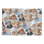 5 Foto Collage Honingraat Hexagon Patroon - wit Kussensloop (Achterkant)