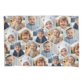 5 Foto Collage Honingraat Hexagon Patroon - wit Kussensloop (Voorkant)