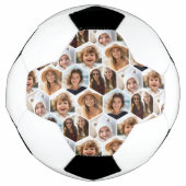 5 Foto Collage Honingraat Hexagon Patroon - wit Voetbal (Voorkant)