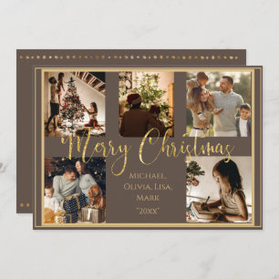 5 Foto Collage Merry kerstfeestdag Feestdagenkaart