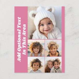 5 Foto Collage Optionele tekst - kan Mauve bewerke Briefkaart