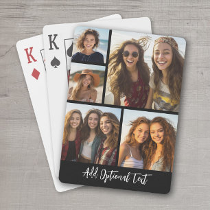 5 Foto Collage Optionele tekst -- Zwart en Wit Pokerkaarten