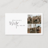 5 foto gelukkige momenten collage minimale RSVP Informatiekaartje (Voorkant)