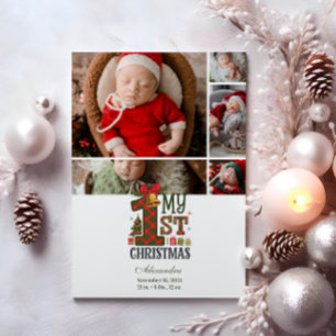 5 foto geplaatst eerste kerst feestdagenkaart