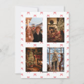 5 Foto Kerst Coquette Bow Grandmillennial Feestdagenkaart (Achterkant)