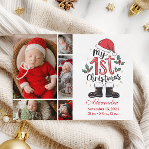 5 Foto Lieve Kerstman Baby 1e Kerstmis Feestdagenkaart