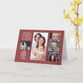 5 Foto met kerstrood randje Kaart (Gele Bloem)