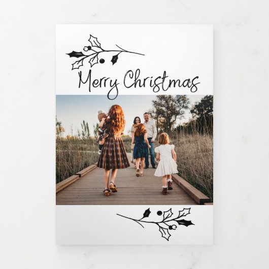 5 Foto Minimal Trifold Christmas Kaart (Cover)