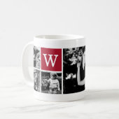 5-foto sjabloon gepersonaliseerd monogram koffiemok (Voorkant links)